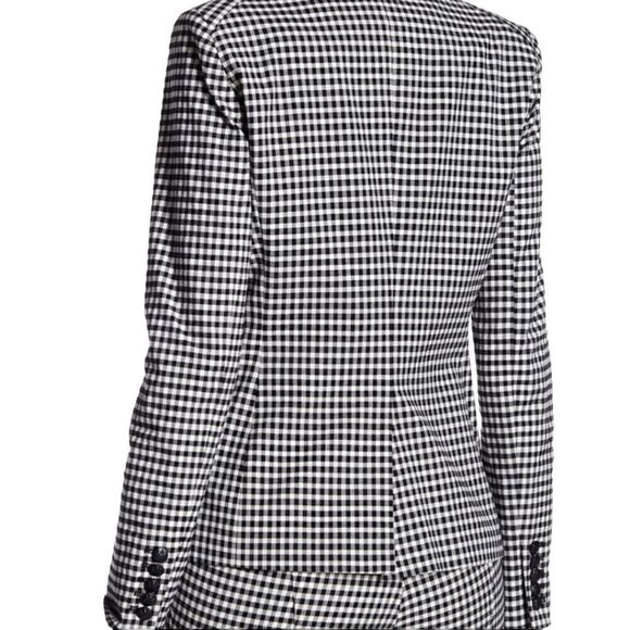 NWT Veronica Beard Cottage Gingham Large Lapel Jacket Black & White Plaid Size 4 - Picture 3 of 14